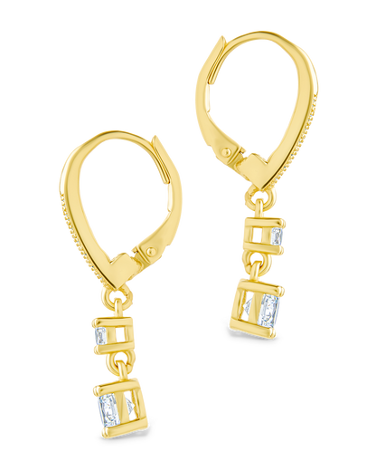 Sterling Silver Magdalena Brilliant Cut CZ French Clip Earrings