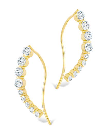 Sterling Silver Brilliant Round CZ Crawlers