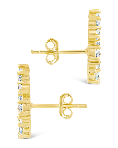 Sterling Silver Round Cut Cluster CZ Crawlers