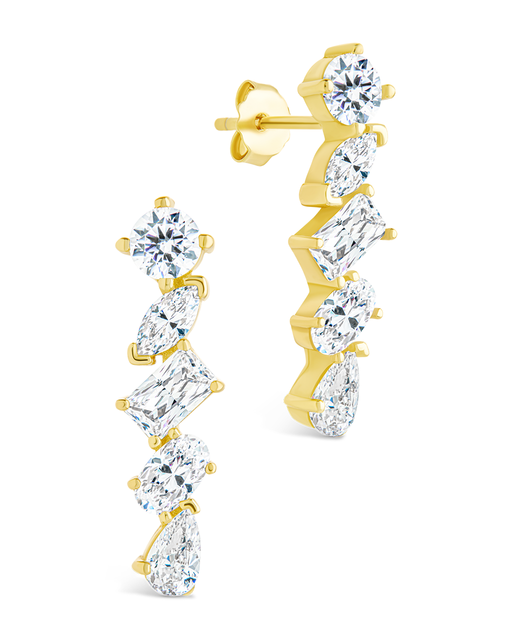 Sterling Silver Blythlyn CZ Studs Gold