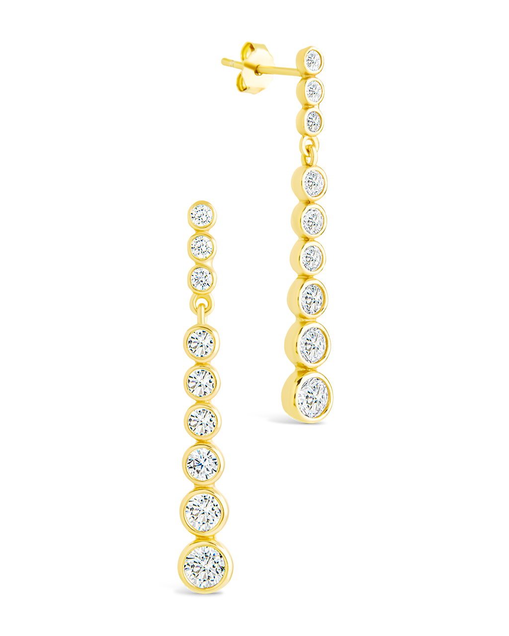 Sterling Silver Ianthe Brilliant Cut CZ Dangle Earrings Gold