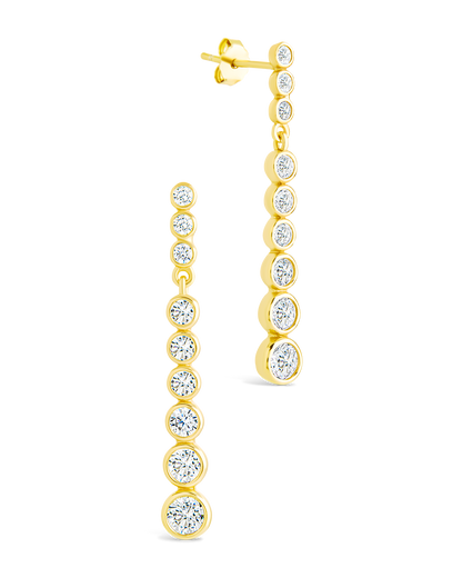 Sterling Silver Ianthe Brilliant Cut CZ Dangle Earrings Gold