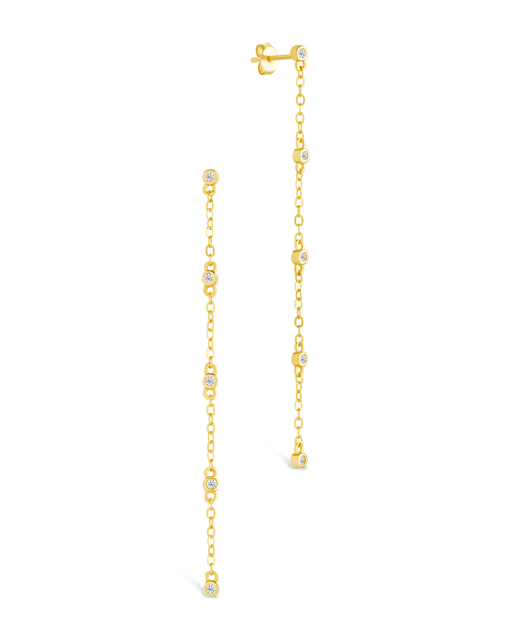 Sterling Silver Evanthe Brilliant Cut CZ Dangle Earrings Gold