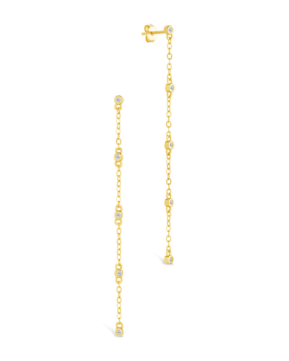 Sterling Silver Evanthe Brilliant Cut CZ Dangle Earrings Gold