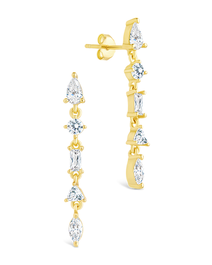 Sterling Silver Jacinda CZ Dangle Earrings Gold