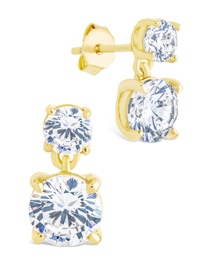 Sterling Silver Galatea Brilliant Cut CZ Studs Gold