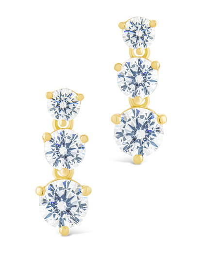 Sterling Silver Opaline Brilliant Cut CZ Studs