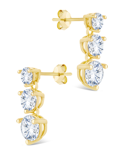 Sterling Silver Opaline Brilliant Cut CZ Studs