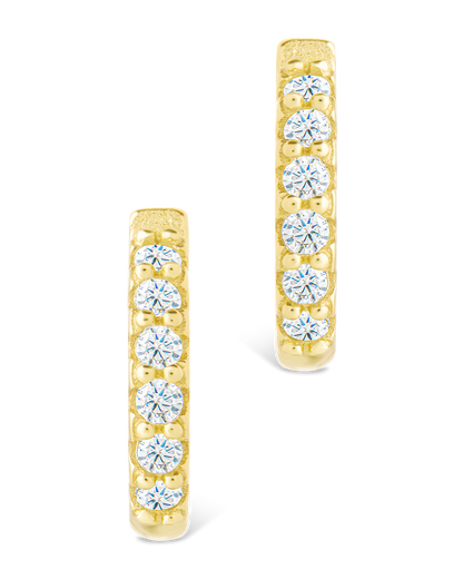 Sterling Silver Constance CZ Studded Statement Hoops
