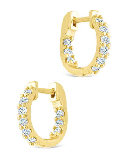 Sterling Silver Constance CZ Studded Statement Hoops