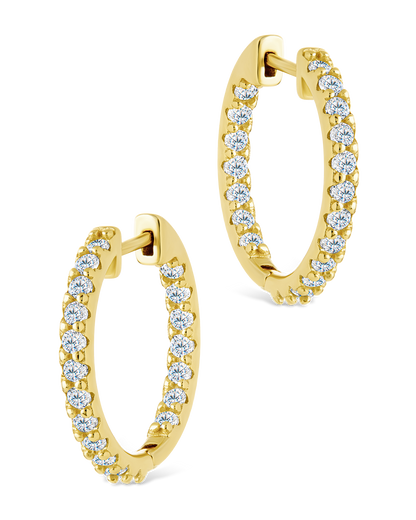 Sterling Silver Constance CZ Studded Statement Hoops