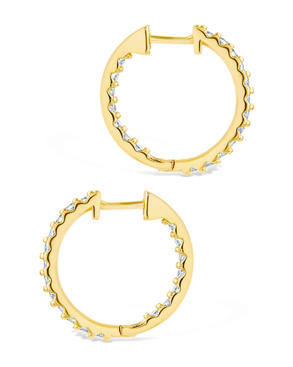 Sterling Silver Constance CZ Studded Statement Hoops