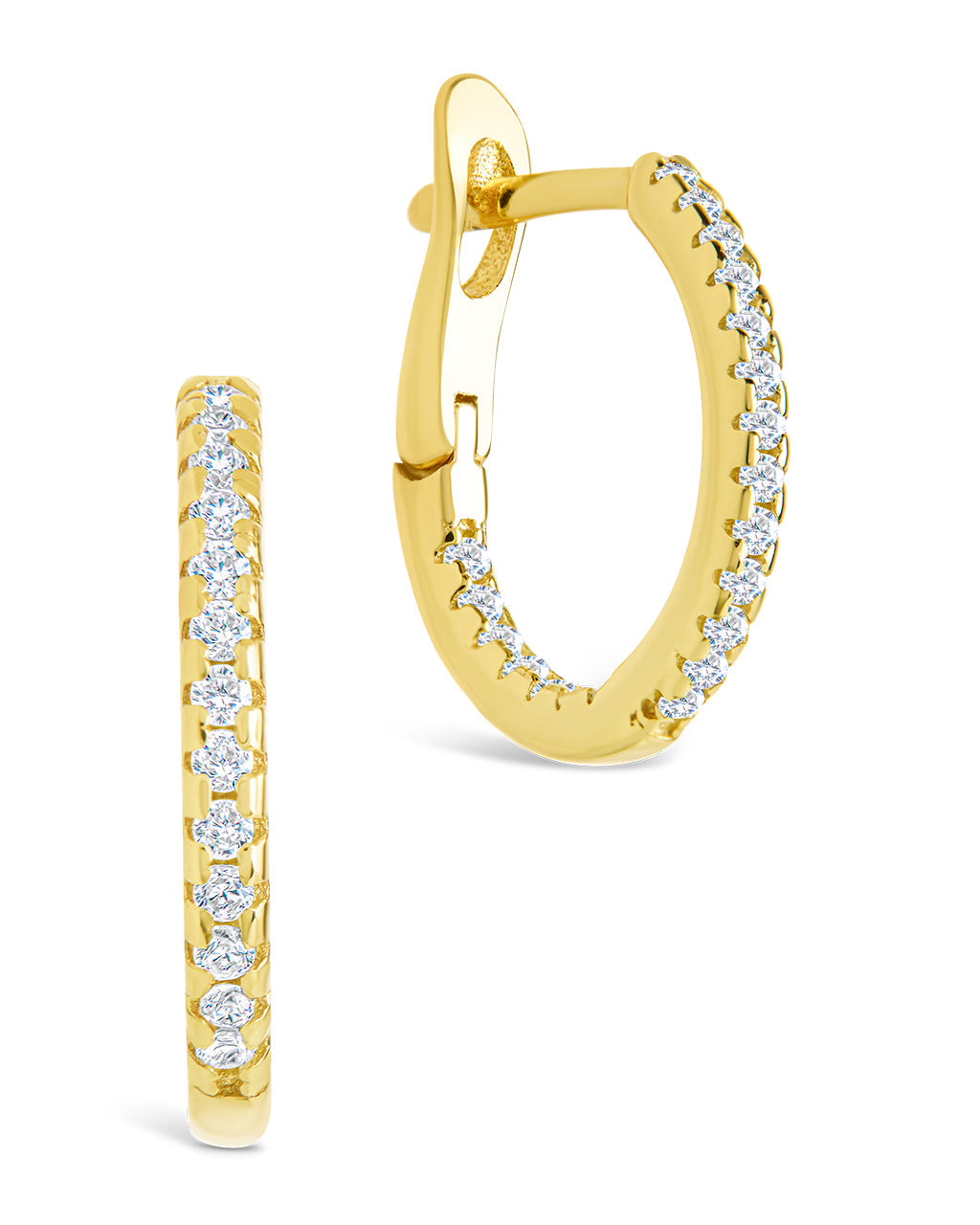 Sterling Silver Lilia CZ Infinity Hoops Gold .5"