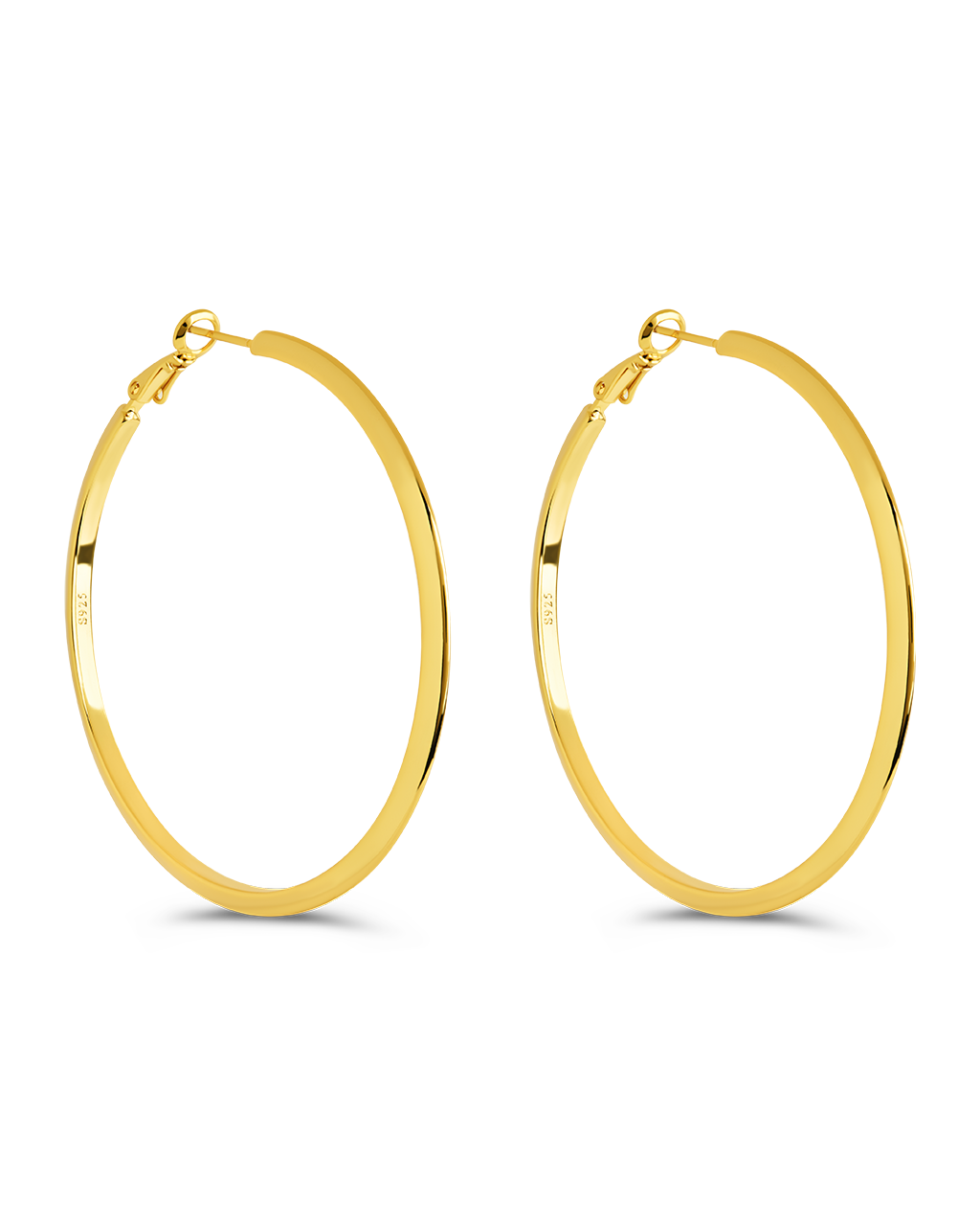 Leona Polished Hoop Earrings Gold