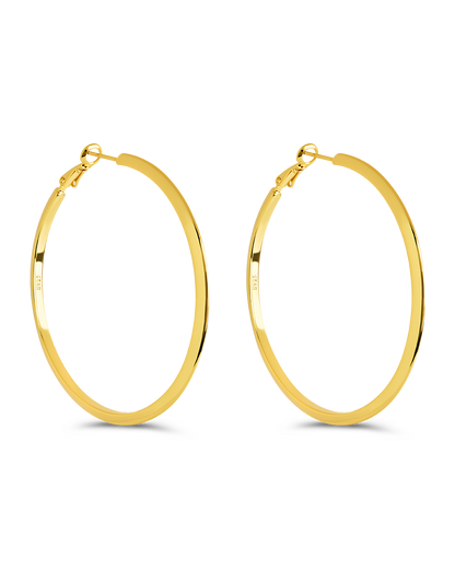 Leona Polished Hoop Earrings Gold
