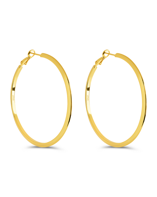 Leona Polished Hoop Earrings Gold