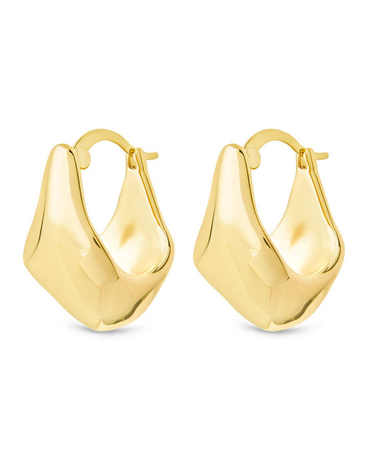 Elise Polished Micro Hoop Earrings Gold