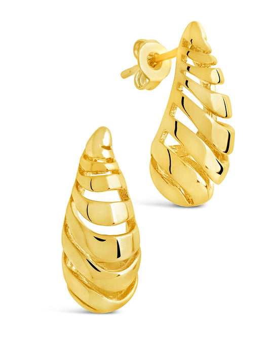 Carla Coiled Stud Earrings Gold