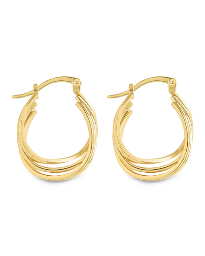 Emery Triple Row Layered Earrings