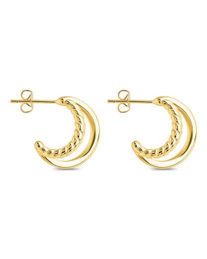 Arcadia Double Row Huggie Hoop Earrings