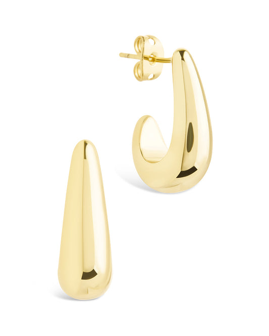 Stephanie Huggie Hoop Earrings Gold