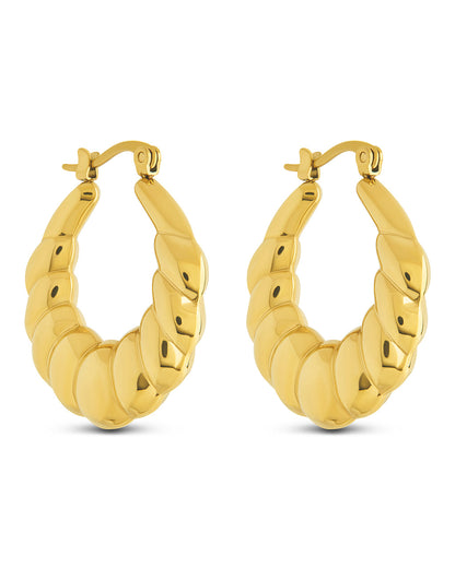 Piper Twisted Polished Hoop Earrings