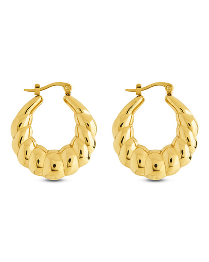 Piper Twisted Polished Hoop Earrings