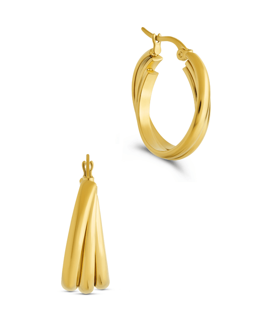 Triple Circle Lilibet Hoops Gold