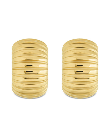 Philippa Ribbed Huggie Hoop Earrings