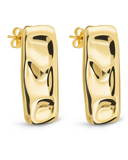 Monet Molten Metal Bar Stud Earrings Gold