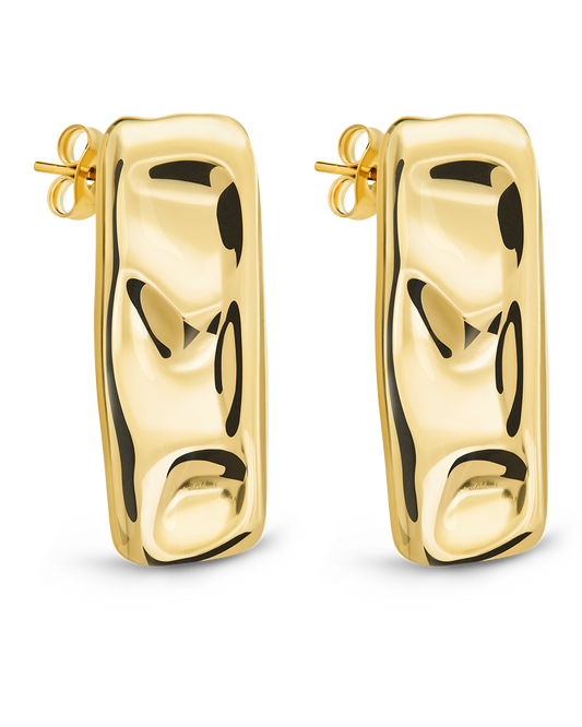 Monet Molten Metal Bar Stud Earrings Gold