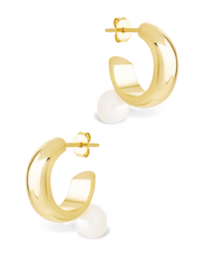 Sterling Silver Micki Pearl Drop Stud Earrings