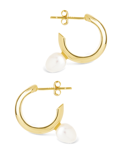 Sterling Silver Micki Pearl Drop Stud Earrings
