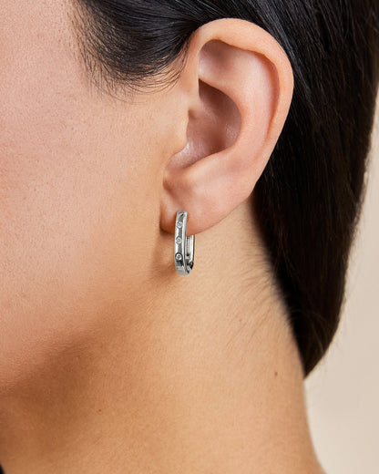 Casey Rectangular CZ Hoop Earrings