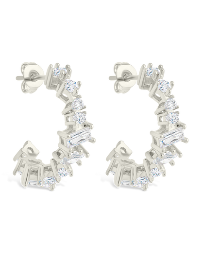 Keziah Geo Cut CZ Hoops
