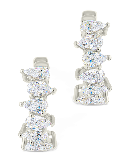 Carina Pear Cut CZ Hoops