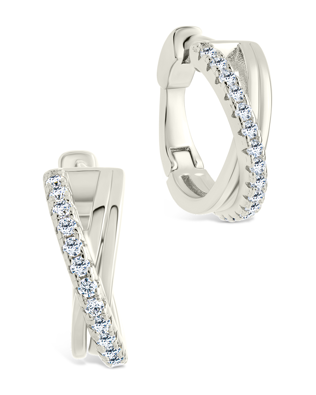 Juliana CZ Hoop Earrings Silver