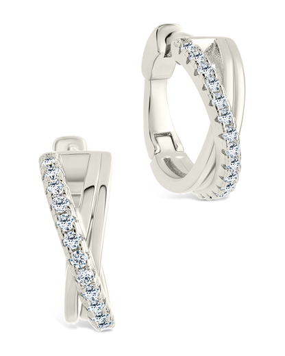 Juliana CZ Hoop Earrings Silver