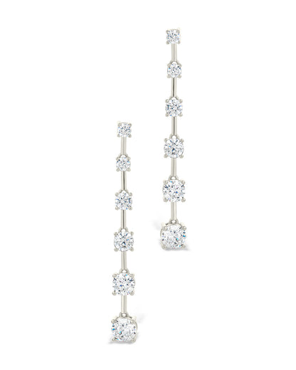 Sterling Silver Rue CZ Drop Earrings