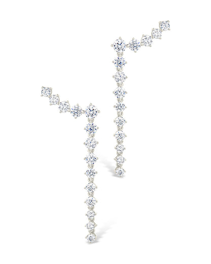 Sterling Silver Ziggy CZ Crawler Stud Earrings