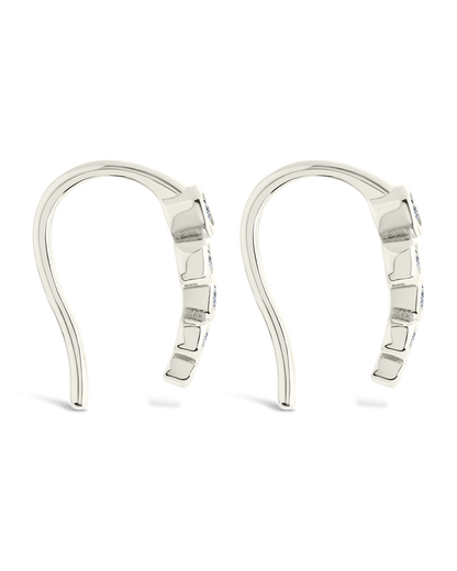 Sterling Silver Talia CZ Bezel Crawler Earrings