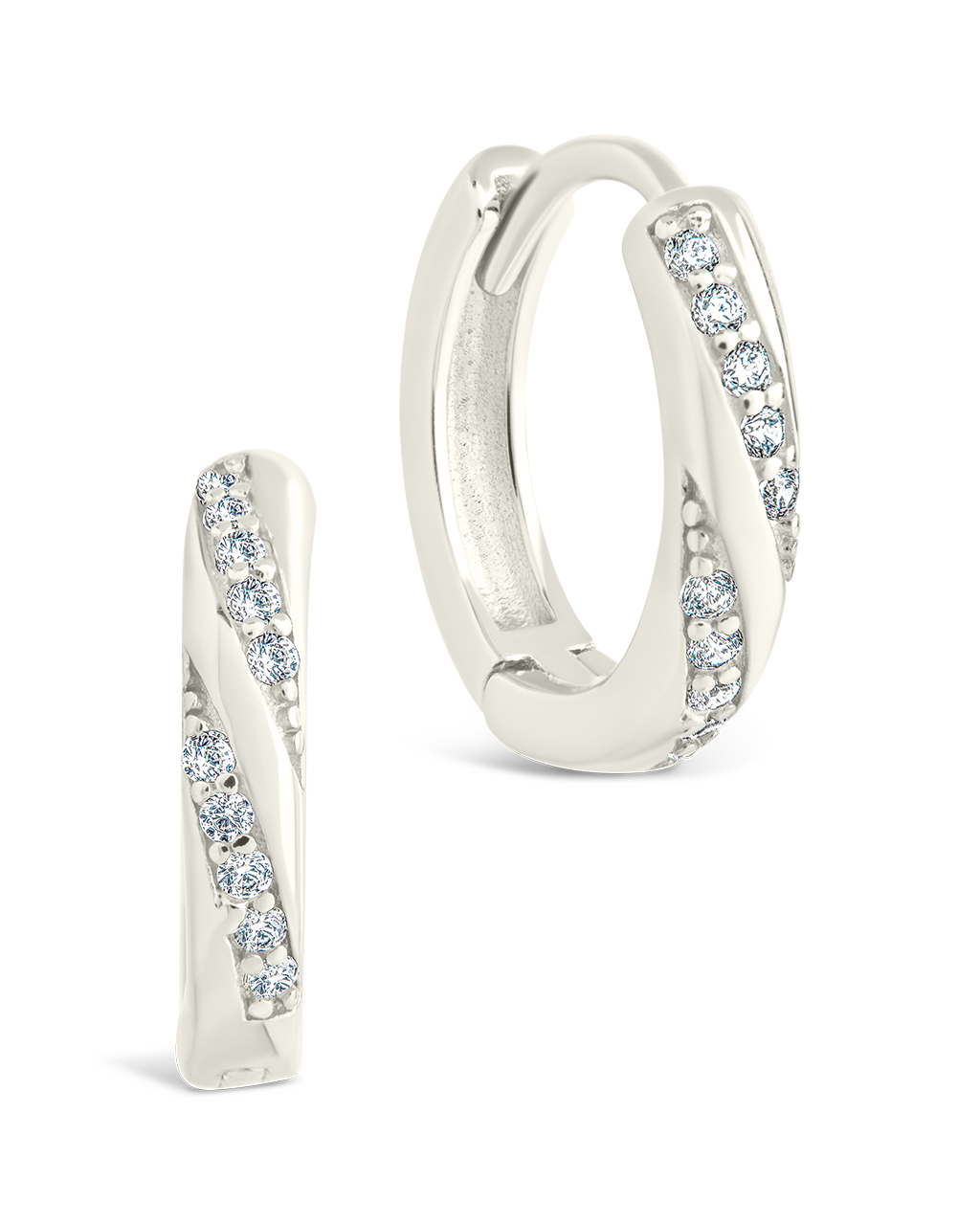 Sterling Silver Adelise Micro Hoops Silver