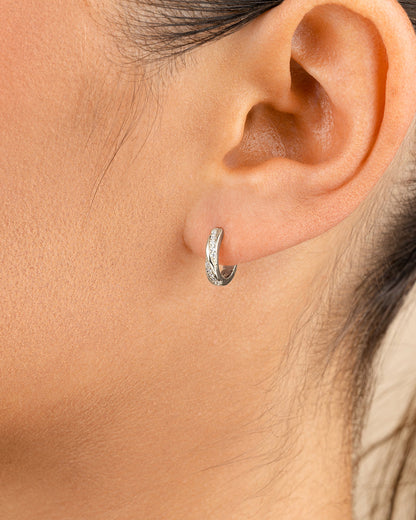 Sterling Silver Adelise Micro Hoops
