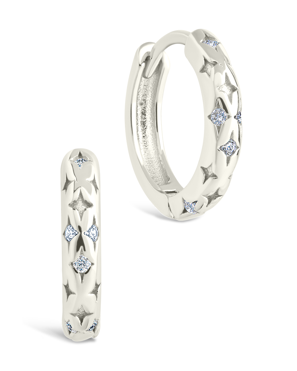 Sterling Silver Blakelyn Micro Hoops Silver