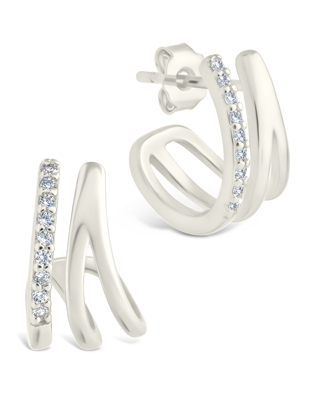 Sterling Silver Harlowe Claw Studs Silver