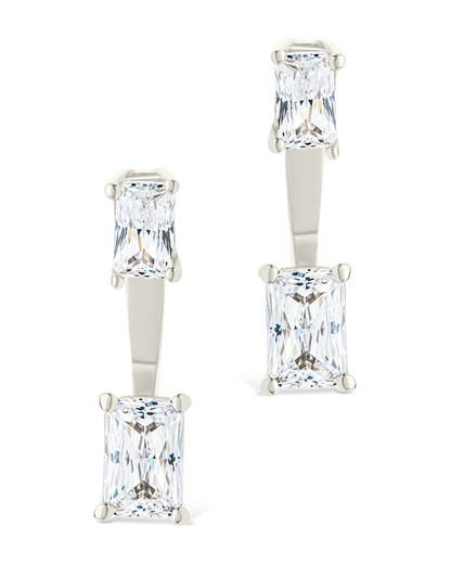 Sterling Silver Emerald Cut Duo Jackets
