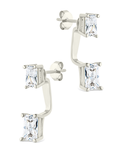 Sterling Silver Emerald Cut Duo Jackets