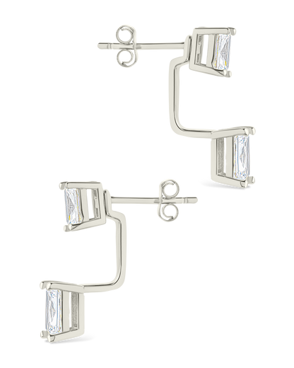 Sterling Silver Emerald Cut Duo Jackets