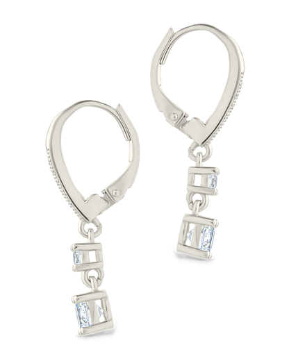 Sterling Silver Magdalena Brilliant Cut CZ French Clip Earrings