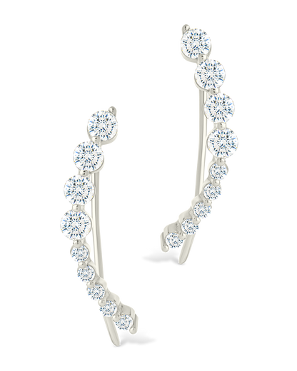Sterling Silver Brilliant Round CZ Crawlers